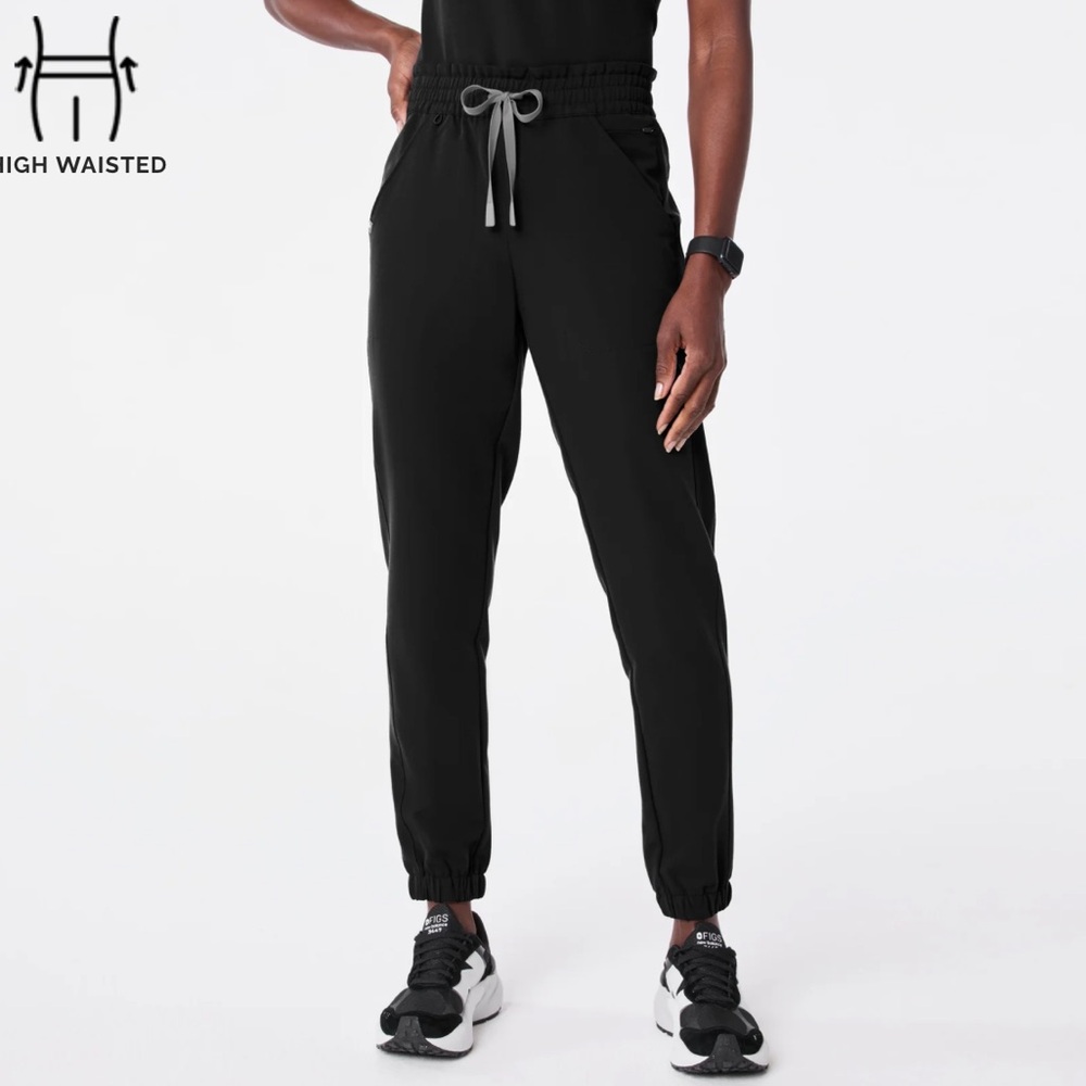Figs Black High-Waisted Regina Jogger Scrub Pants